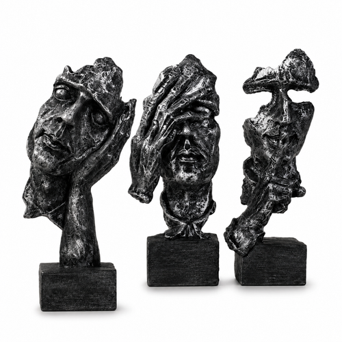 3pcs Black and Gray Abstract Tree premium product image