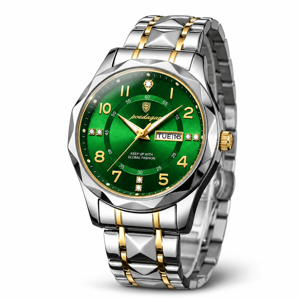 Boedagar Green Two-Tone Men's Watch – #2073