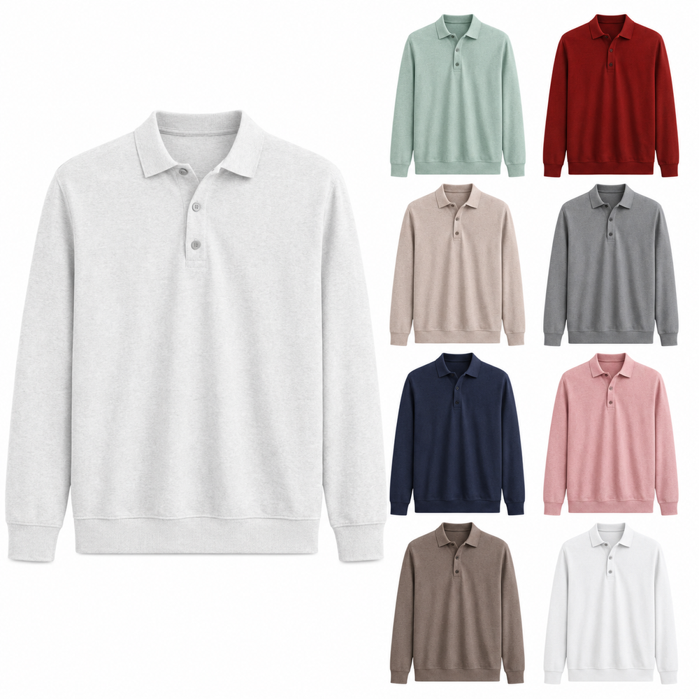 Classic Long-Sleeve Button Polo