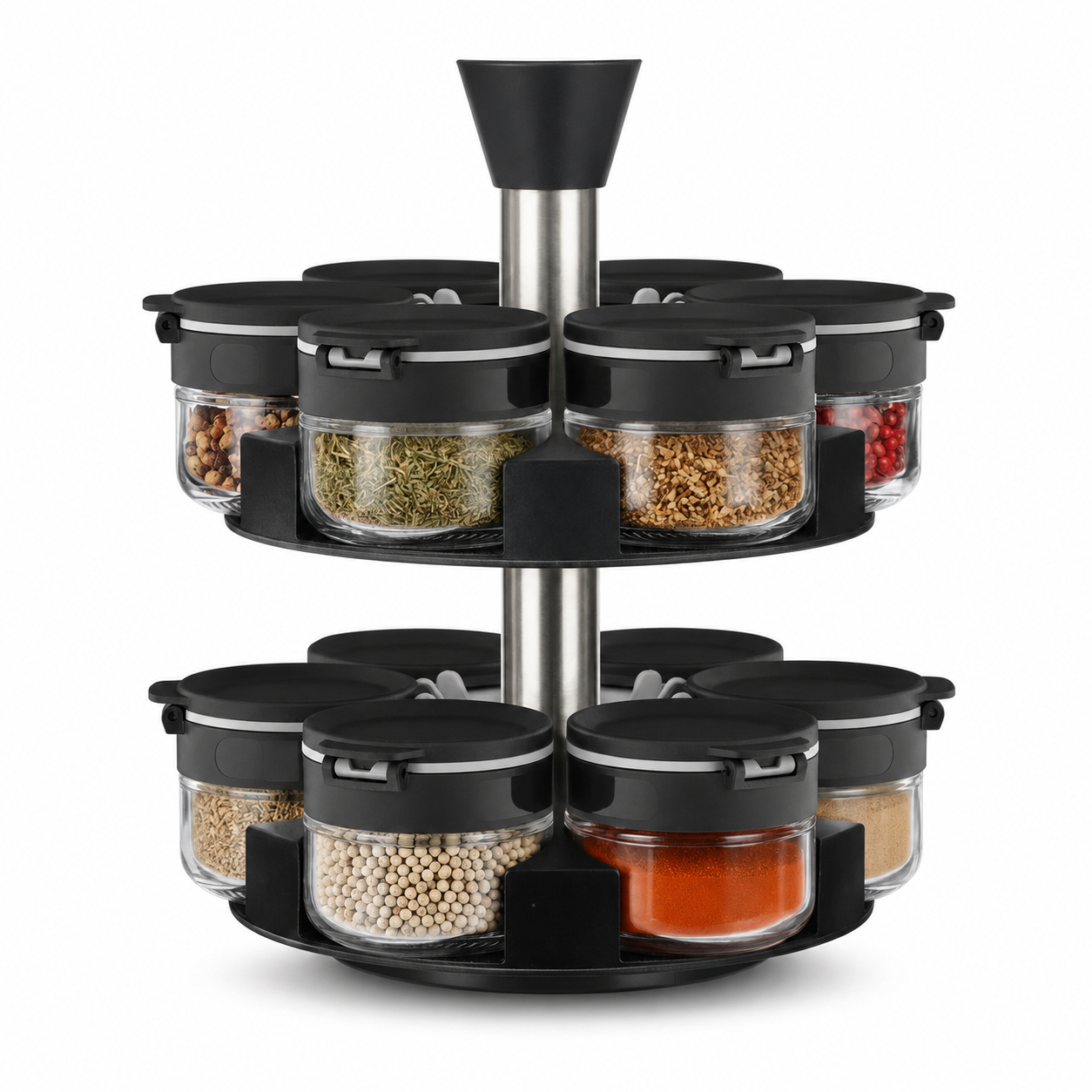 Classic Rotating 12 Piece Spice Jars Set premium product image
