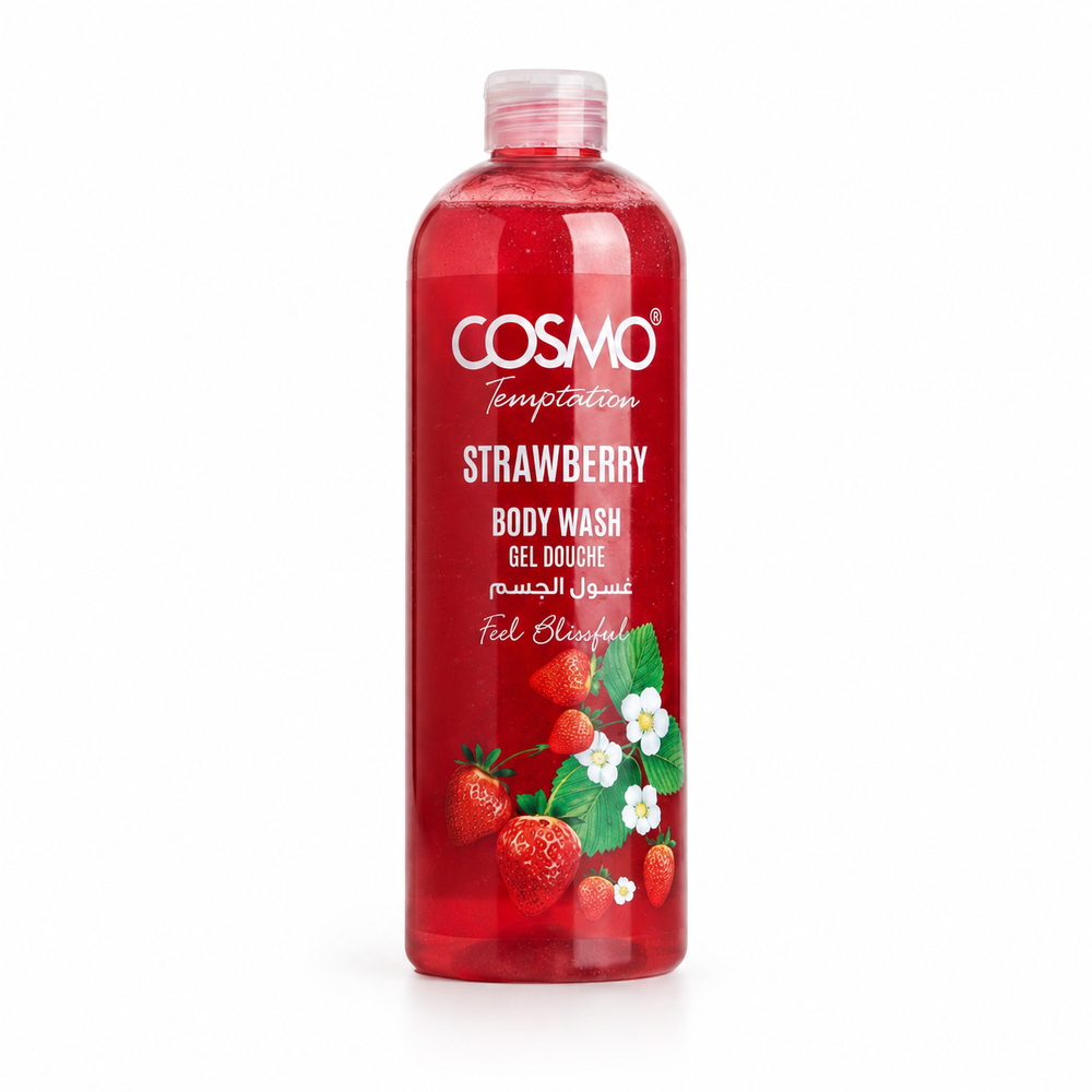Cosmo Temptation Strawberry Body WashKey Features: Features a vibrant strawberry scent, formulated to leave skin feeling deeply cleansed, soft, and refreshed.