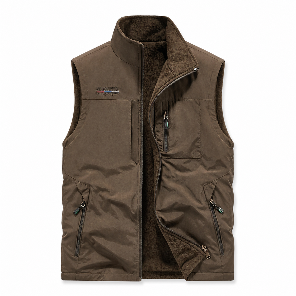 Autumn and winter velvet thickened men outdoor sports vest