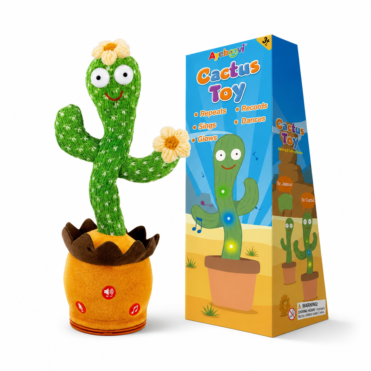 Dancing Talking Cactus Toys With Music Led Light premium product image