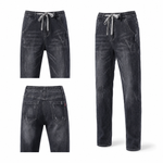 Elasticated Waist Slim Straight Jeans premium product image