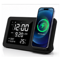 1254 x 1254 white background professional product photo of Rise digital alarm clock wireless charger