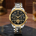 SKU 2204 black dial two-tone wristwatch