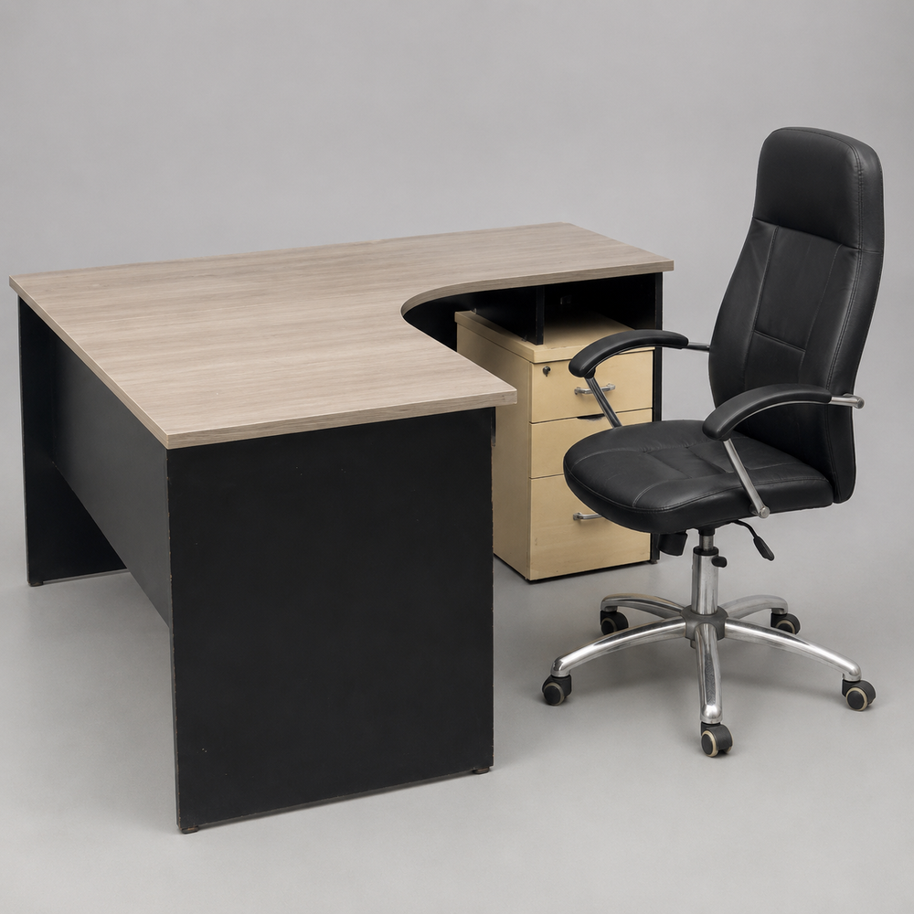 Used L-Shaped Office Desk or High-Back Chair
