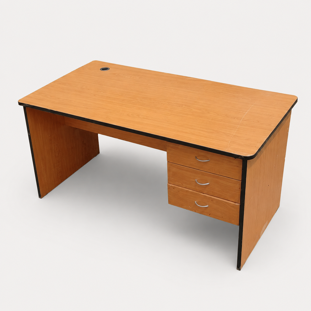 Used Wood Office Desk with Drawers