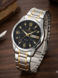 Two-tone black dial men's quartz watch, model 2006