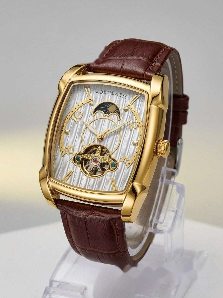Gold & White Automatic Men’s Watch – #2021