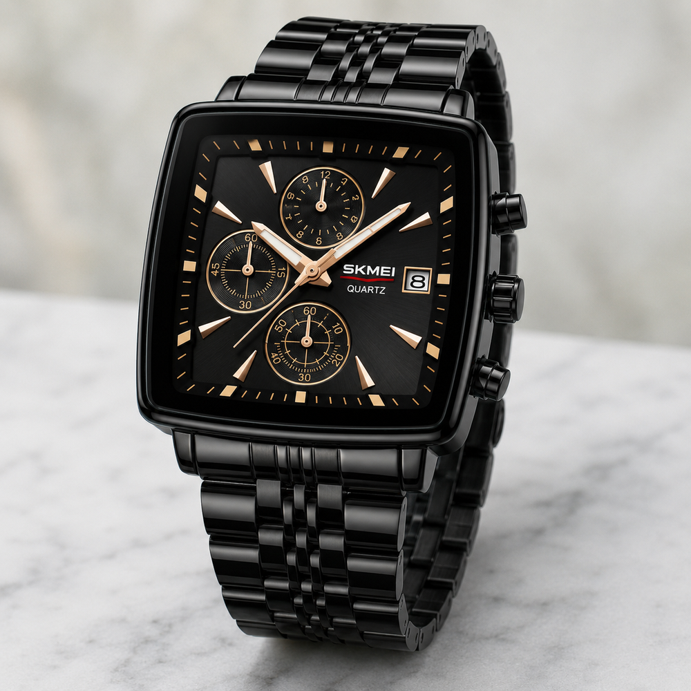 SKMEI Black Square Watch - #2042