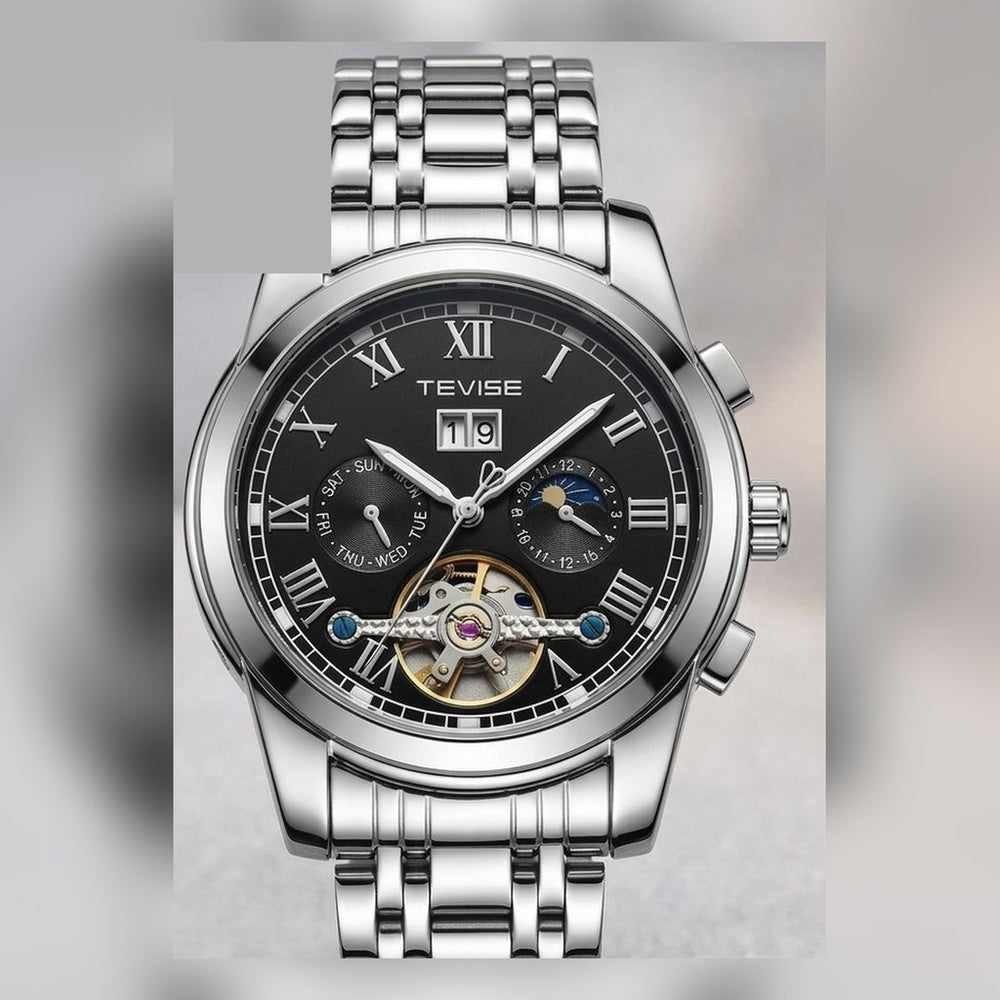 TEVISE Silver Open Dial Men's Watch – #2058