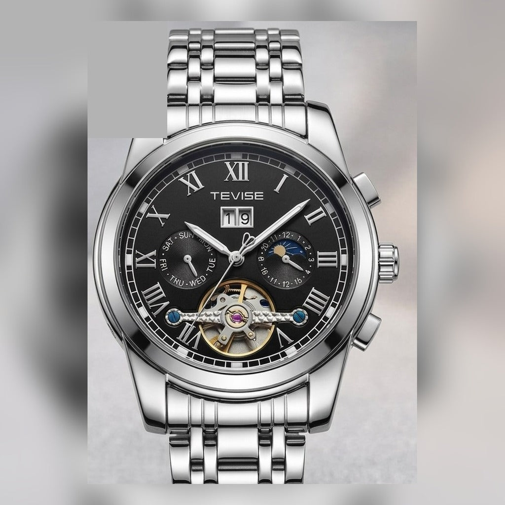TEVISE silver metal men's watch #2058