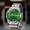 Green dial two tone men's watch SKU 2073