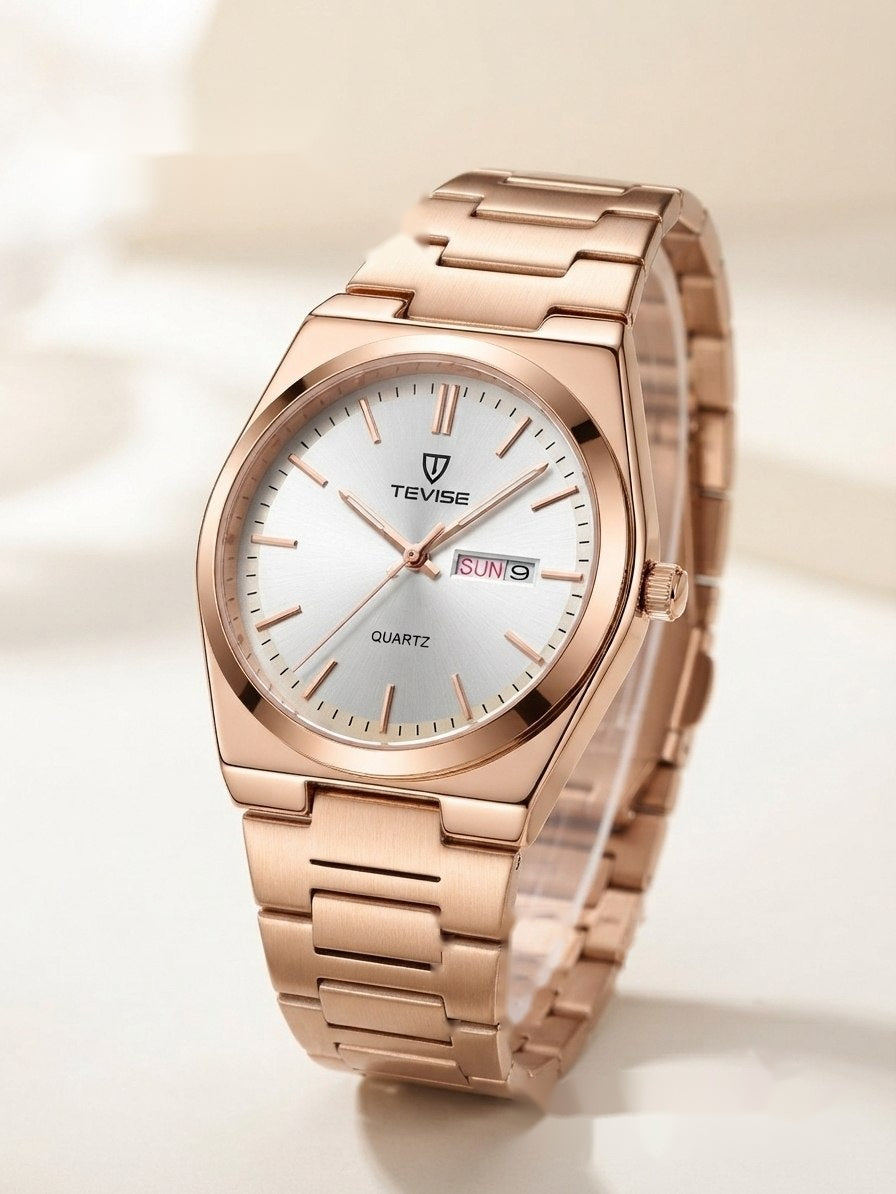 TEVISE Rose Gold Day-Date Men’s Watch – #2086
