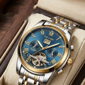 TEVISE blue two-tone men's watch #2104