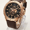 NAVIFORCE rose gold brown strap men's watch #2131