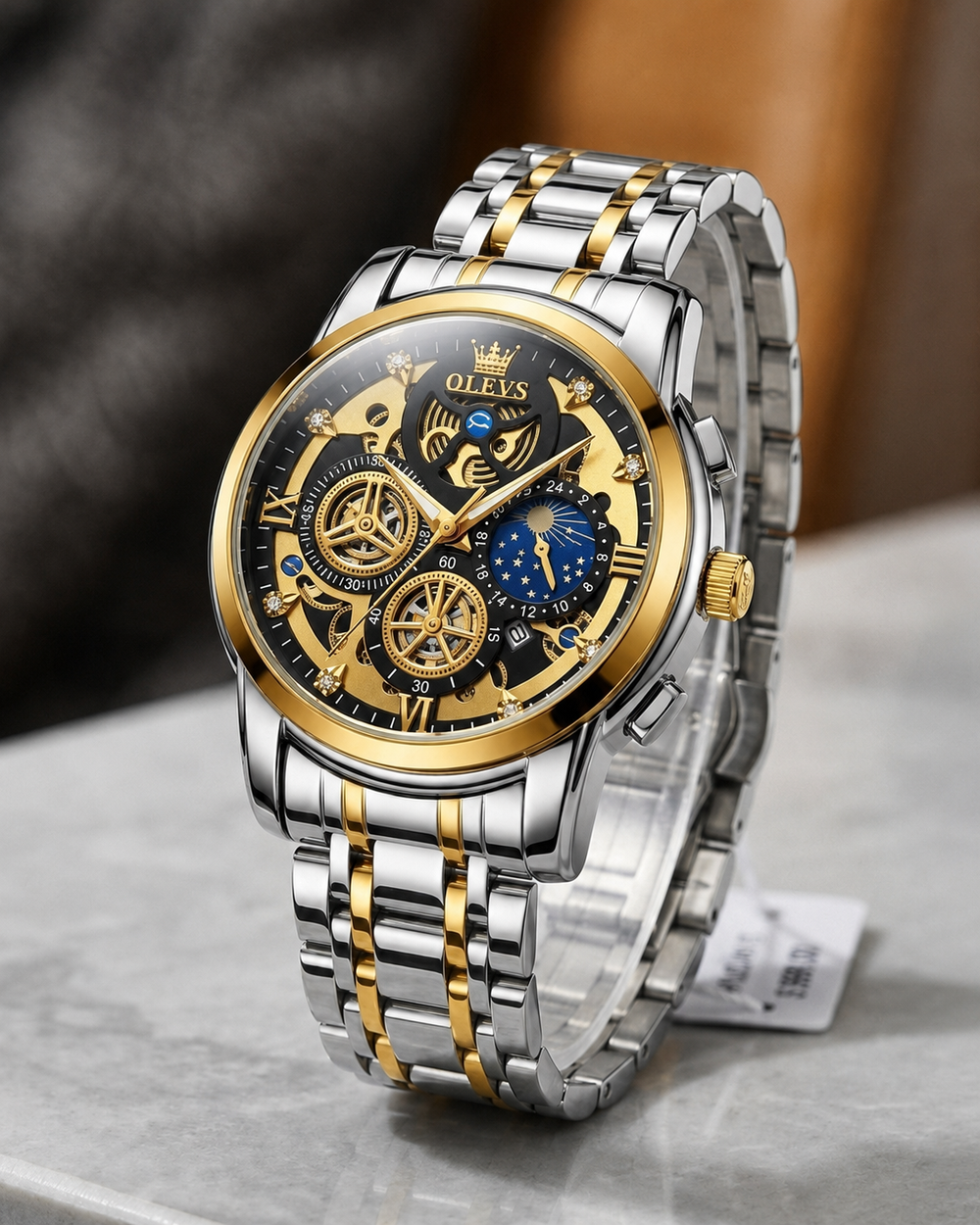 OLEVS Two-Tone Automatic-Style Men’s Watch – #2145