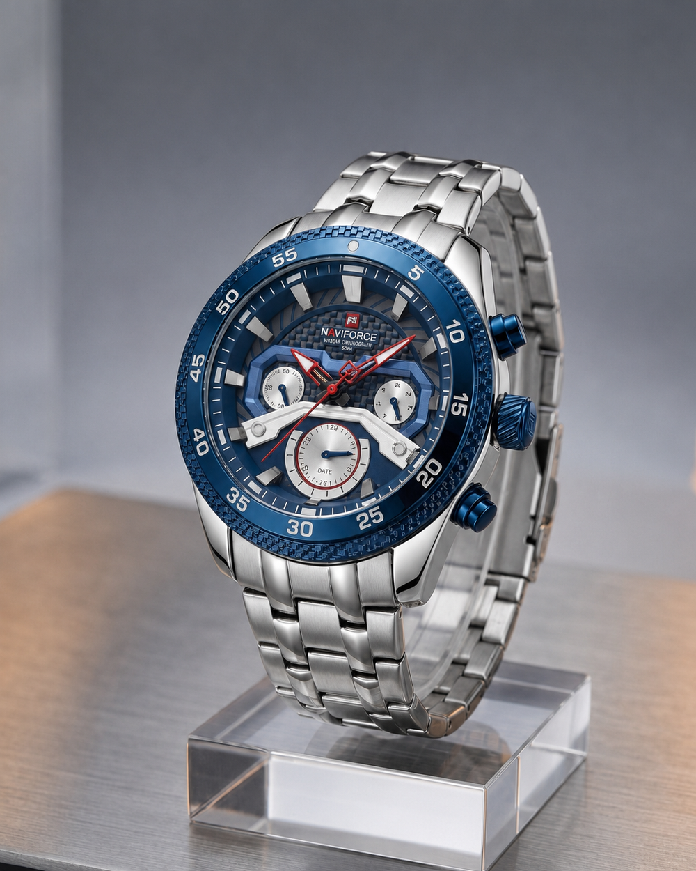 NAVIFORCE Blue Chronograph-Style Men’s Watch – #2159