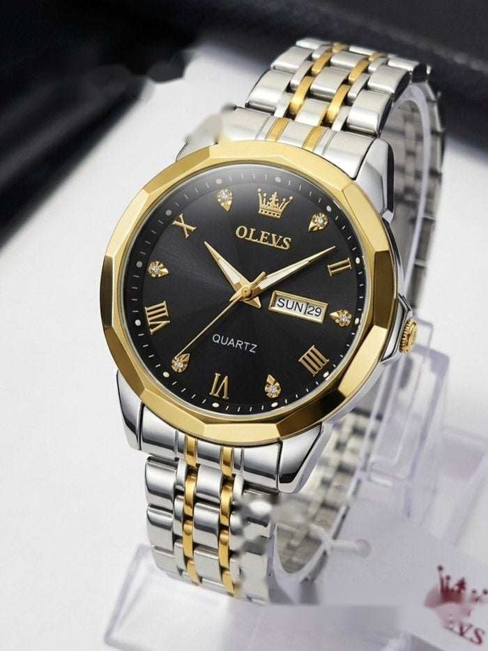 Two-Tone Day-Date Men’s Quartz Watch – #2164