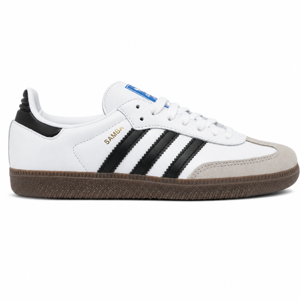 White and Black Samba Sneakers